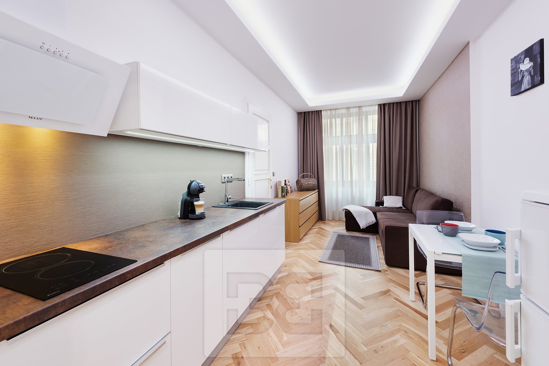 Living room and dining room Grebovka Apartment (3)