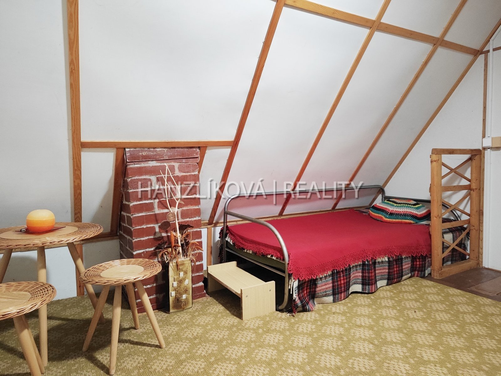 Ložnice v podkroví, pronájem chaty, Vodňany