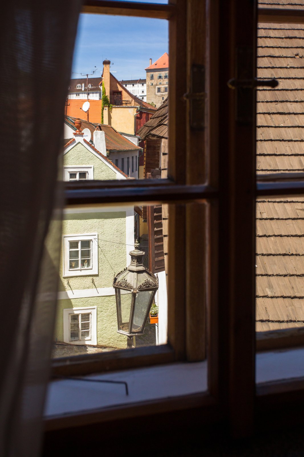 prodej historického domu, Český Krumlov, výhled z okna