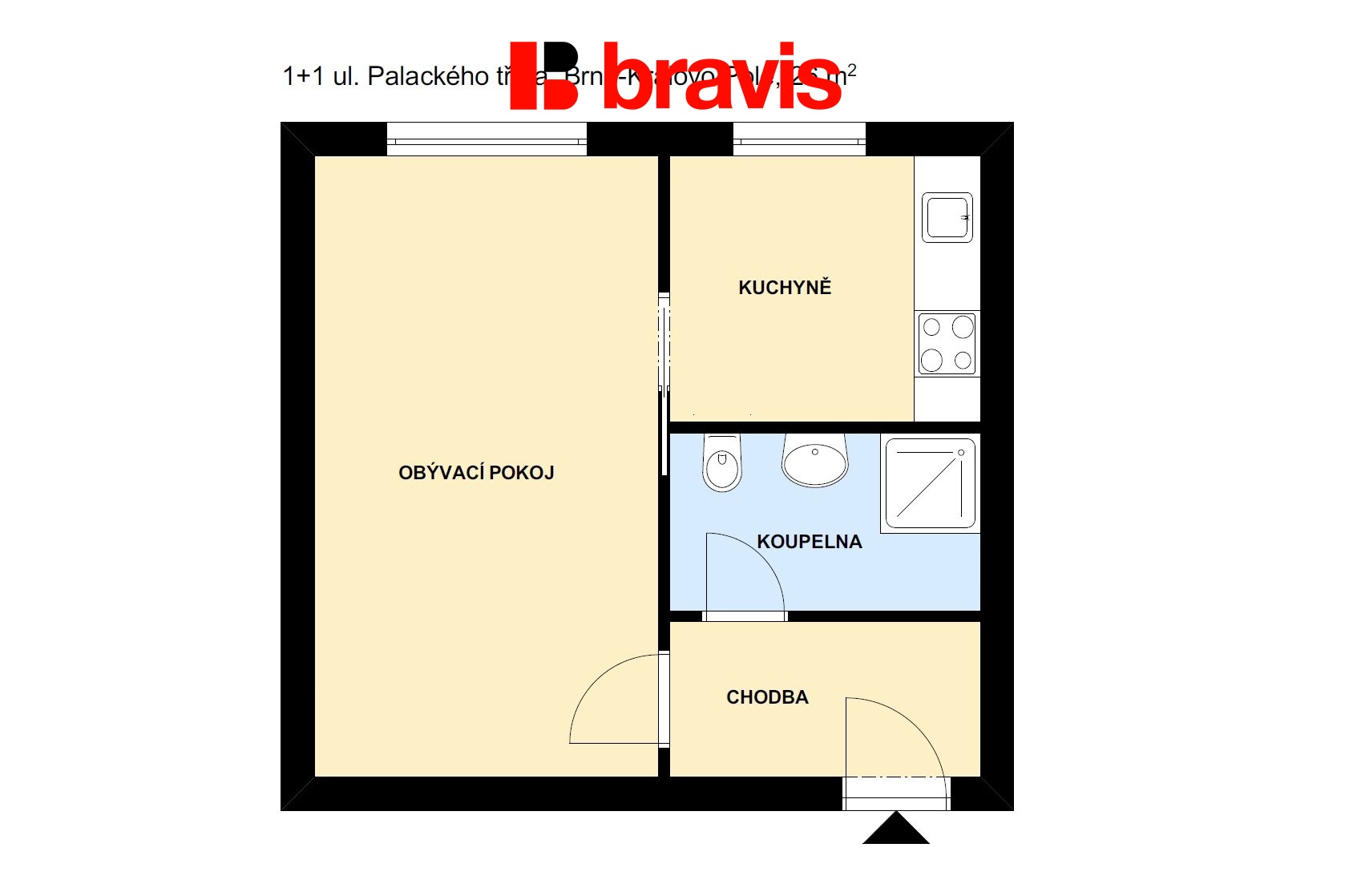 1+1 Palackého třída 26m2