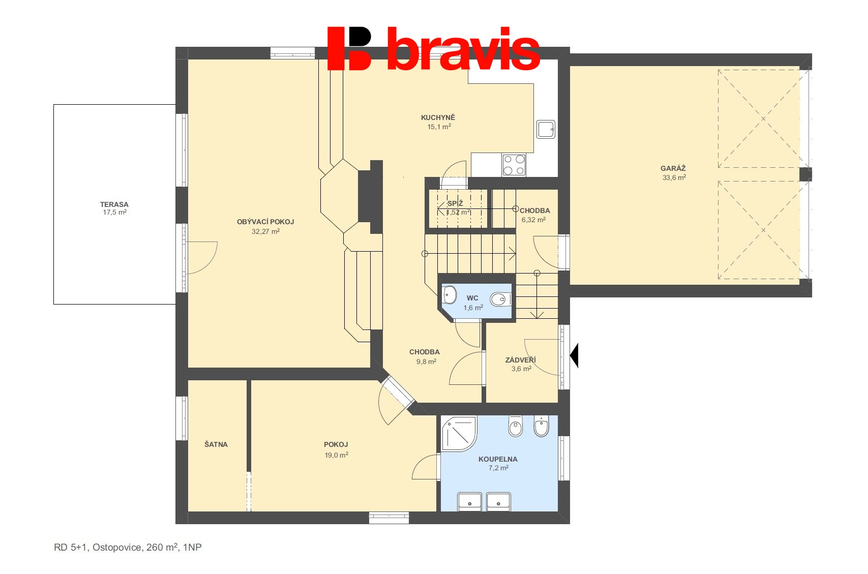 RD 5+1 Ostopovice 260m2 1NP