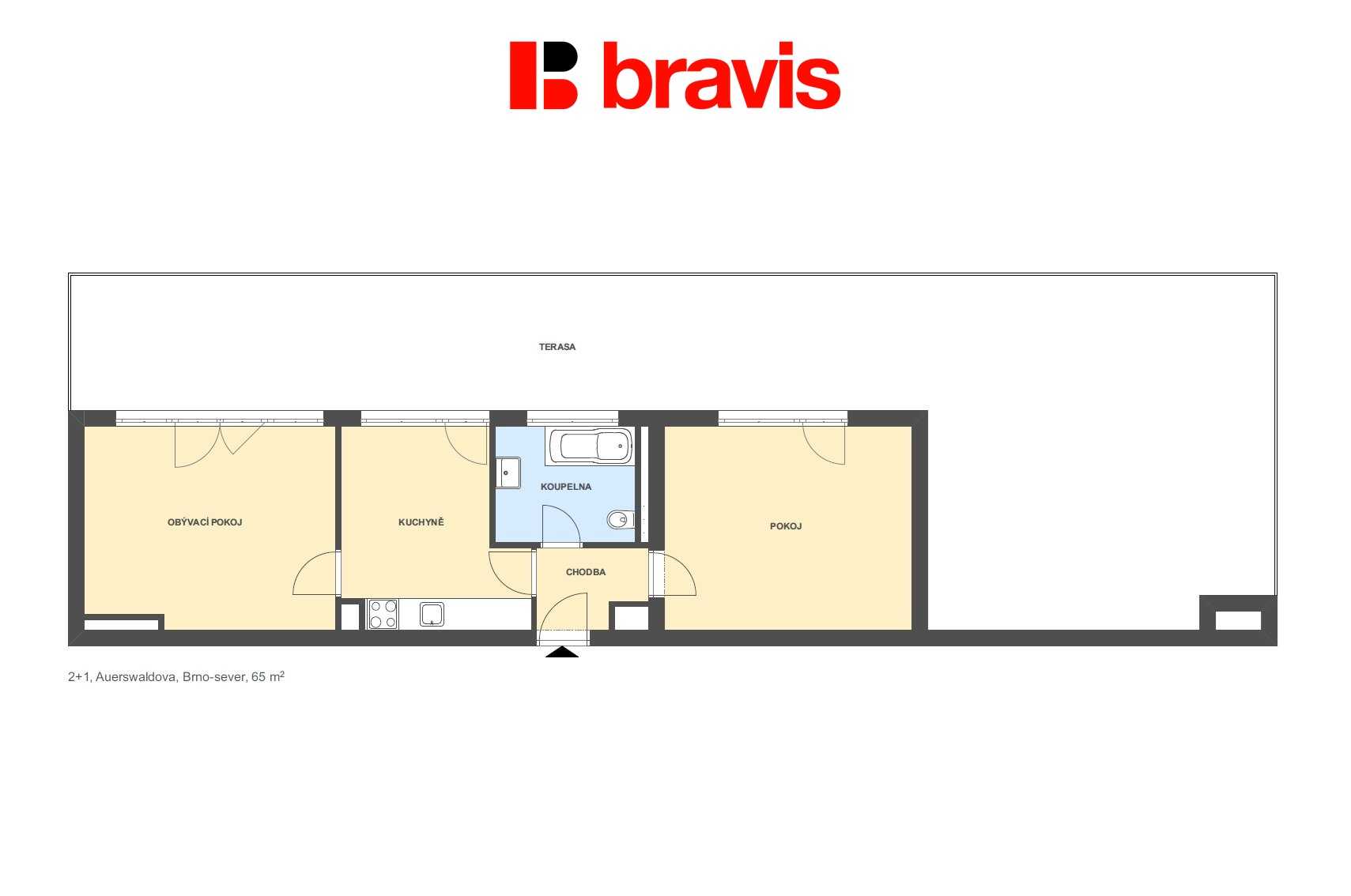 2+1 Auerswaldova 65m2