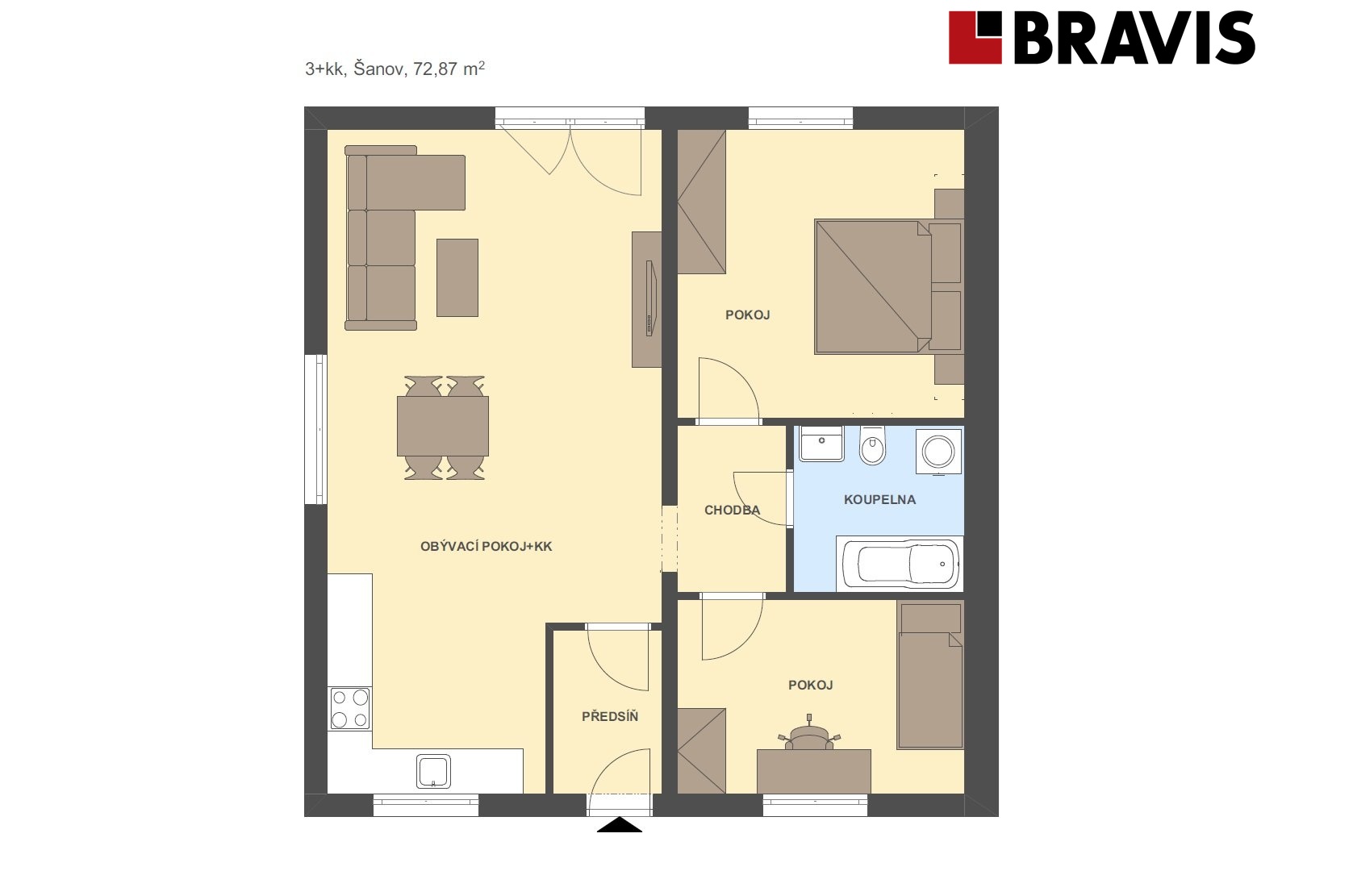 3+kk Šanov 72,87m2
