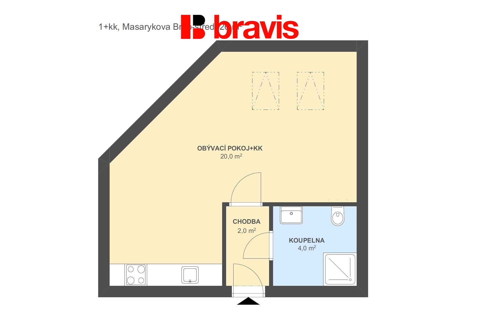 1+kk Masarykova 26m2