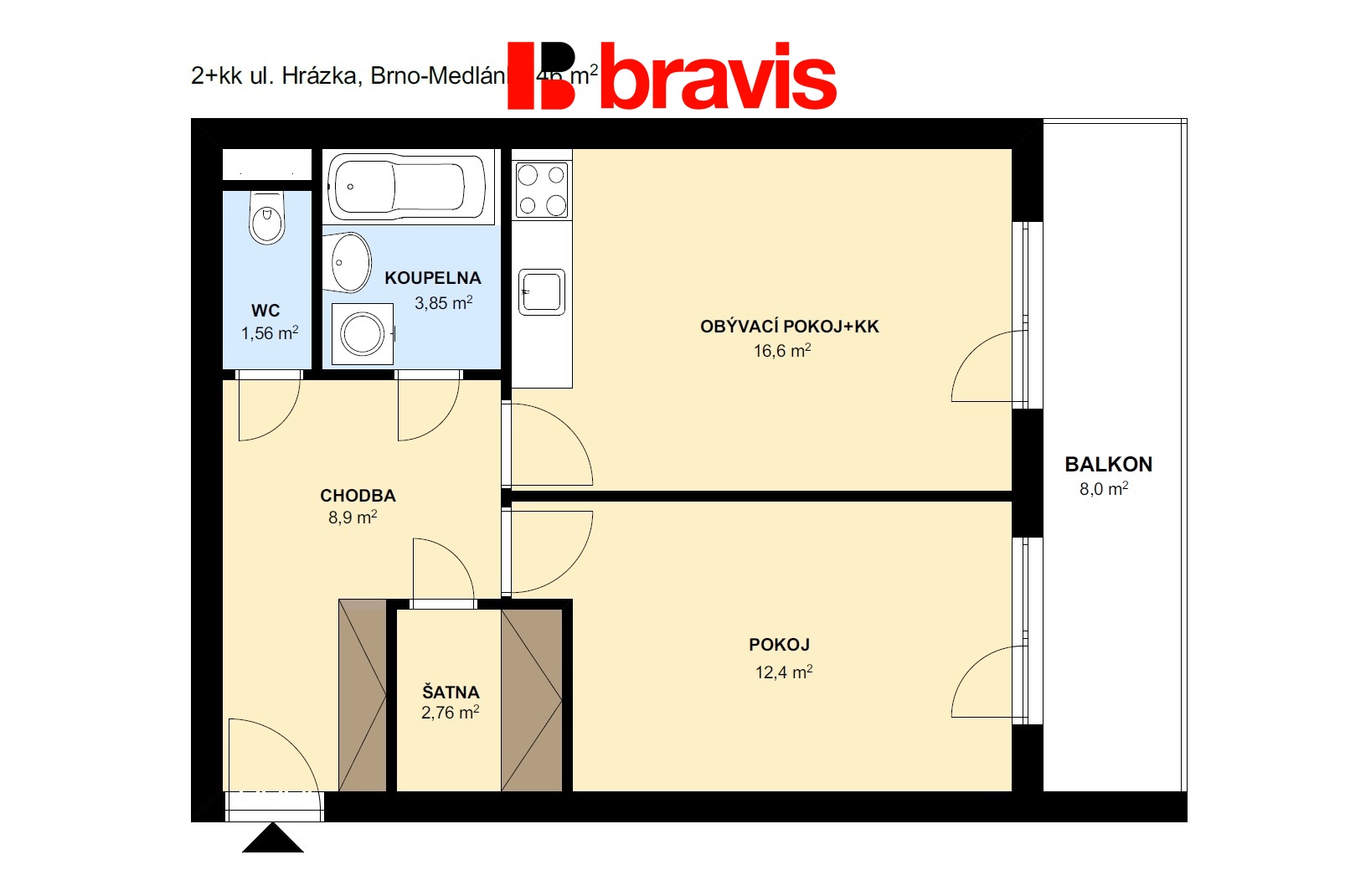 2+kk Hra?zka 46m2 bn