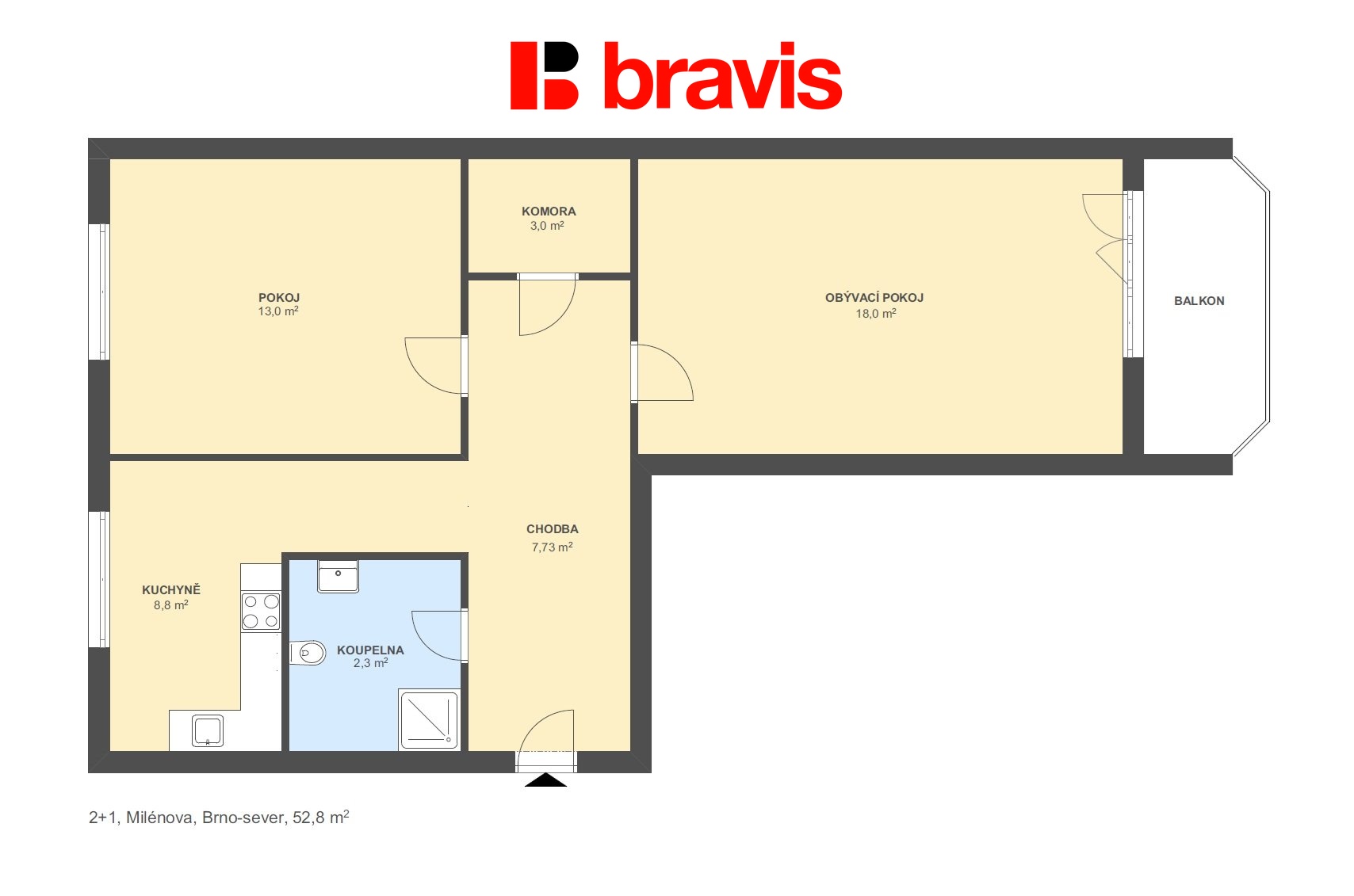 2+1 MIlénova 52,8m2