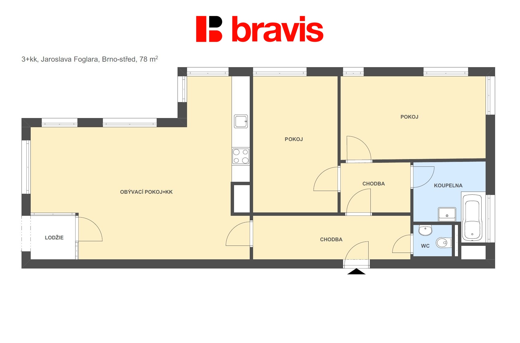 3+kk Jaroslava Foglara 78m2