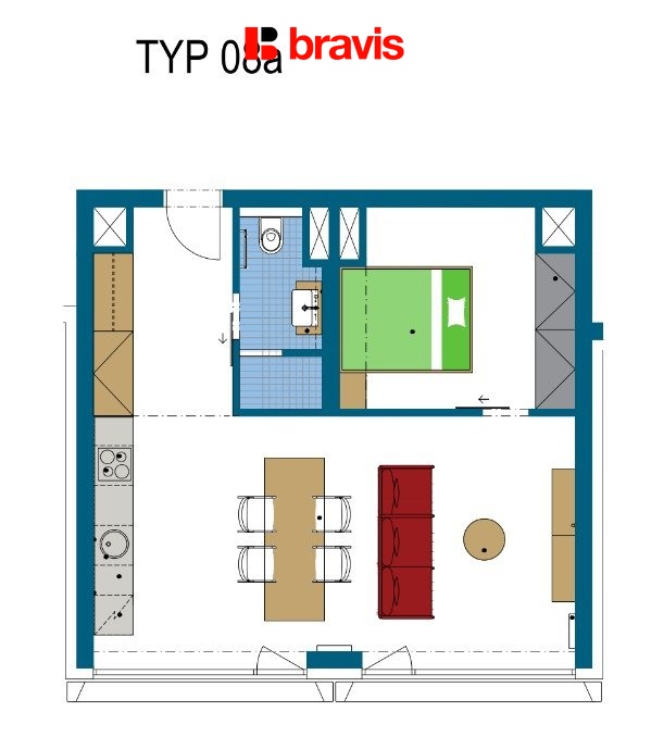 půdorys 2+kk standard plus