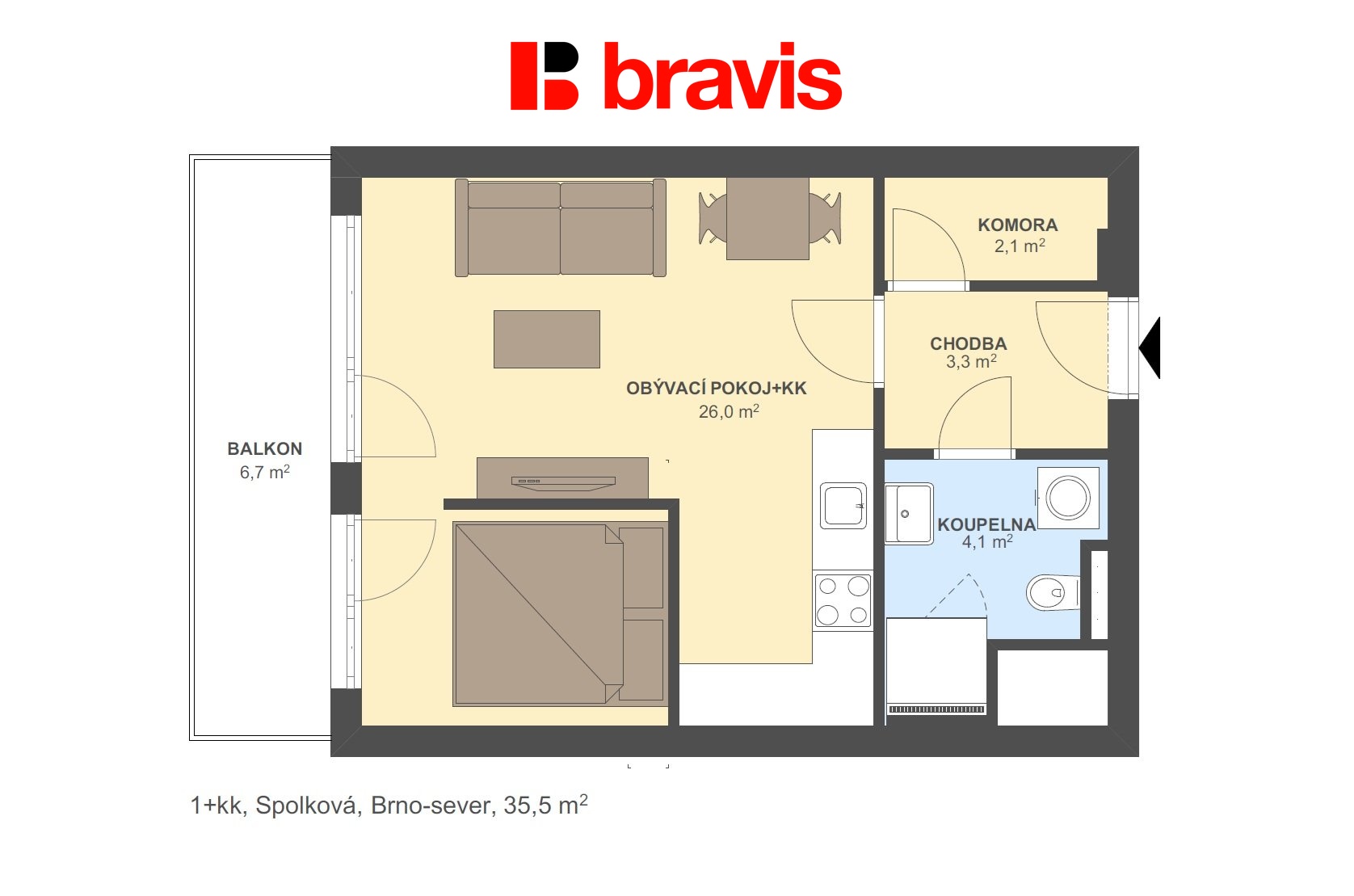 1+kk Spolková 35,5m2