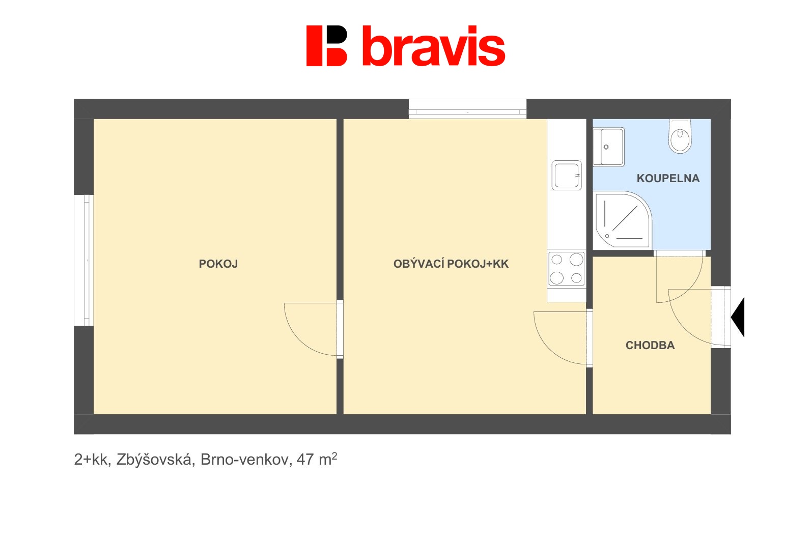 2+kk Zbýšov 47m2