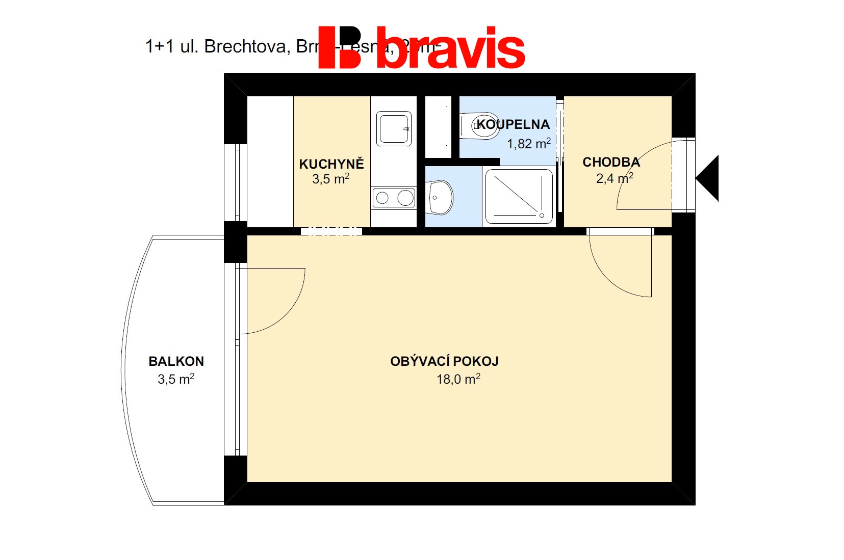 1+1 Brechtova 26m2