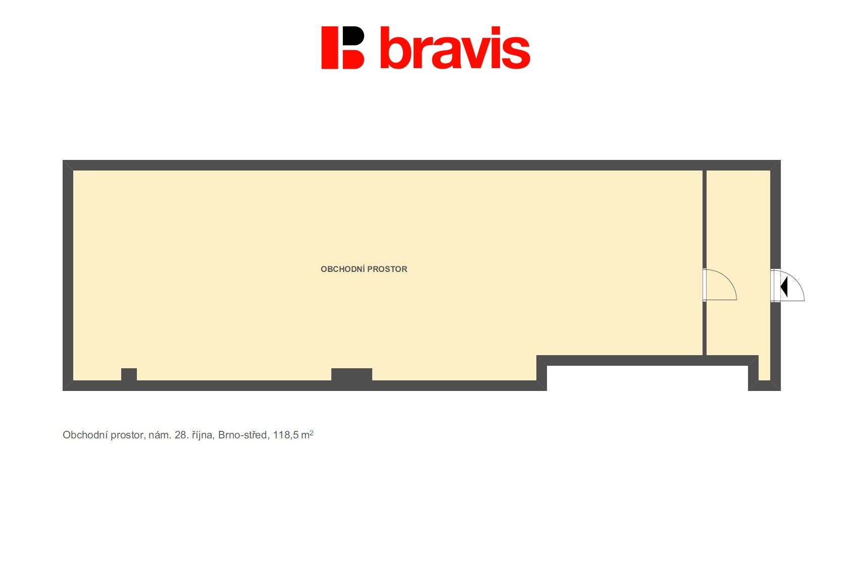 Obchodni? prostor na?m. 28. r?i?jna 118,5m2