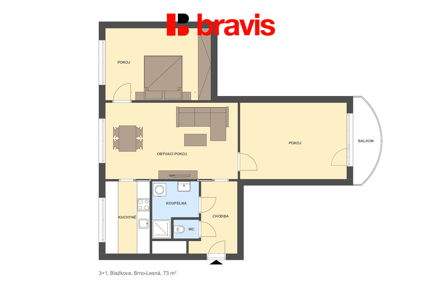 3+1 Blažkova 73m2