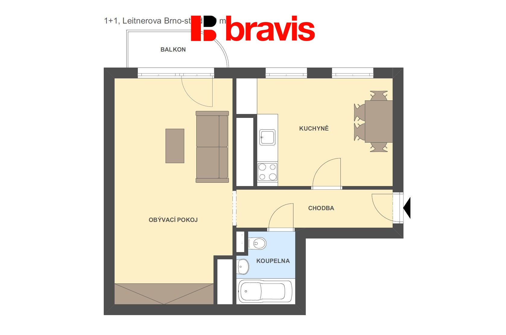 1+1 Leitnerova 49m2