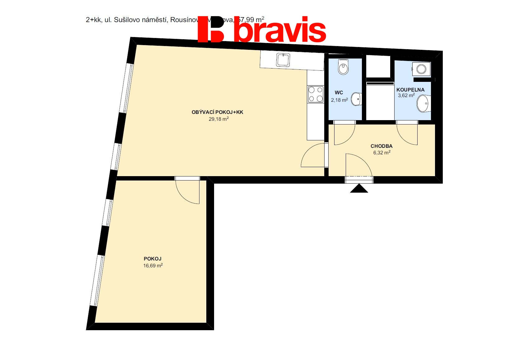 2+kk Sušilovo náměstí 57,99m2