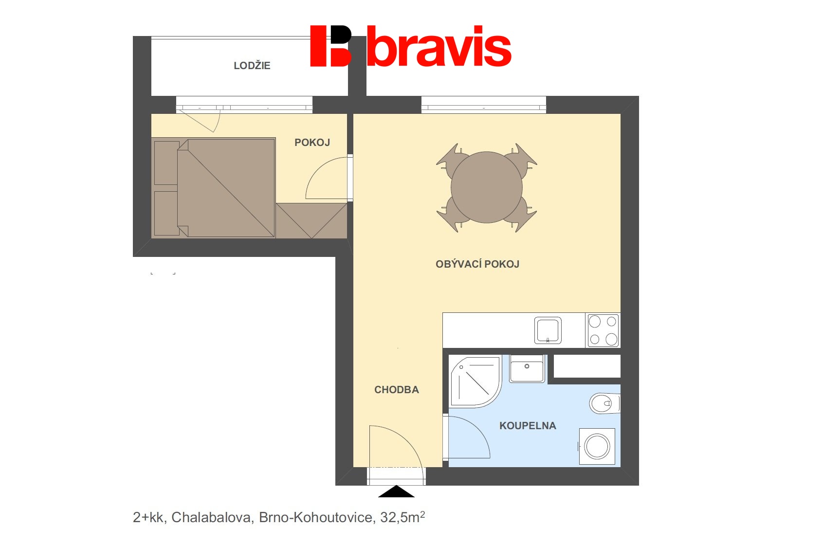 2+kk Chalabalova 32,5m2