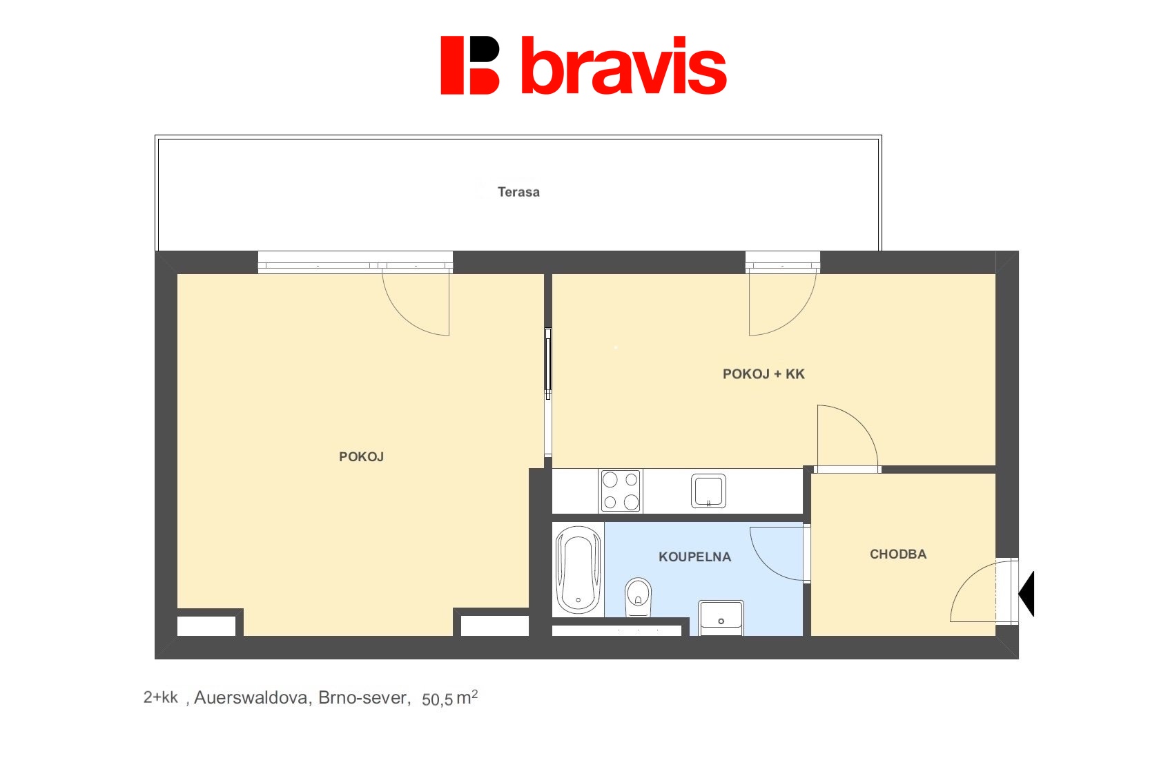 1+1 Auerswaldova 46,7m2