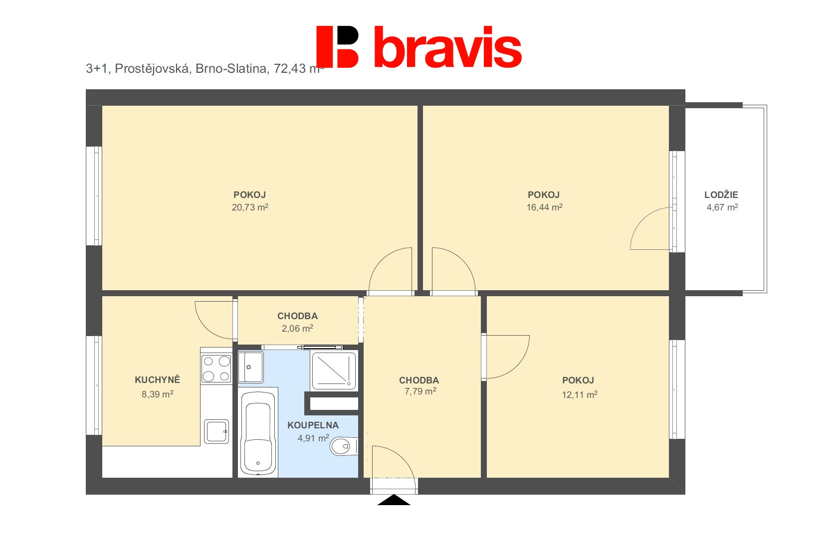 3+1 Proste?jovska? 72,43m2
