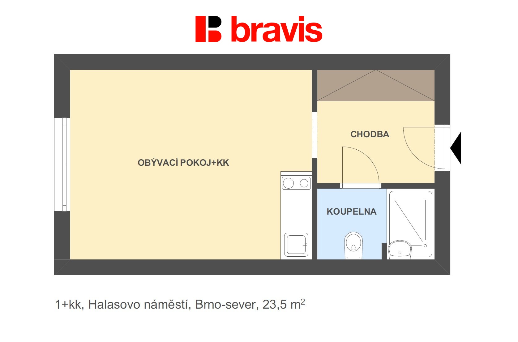 1+kk Halasovo náměsí 23,5m2