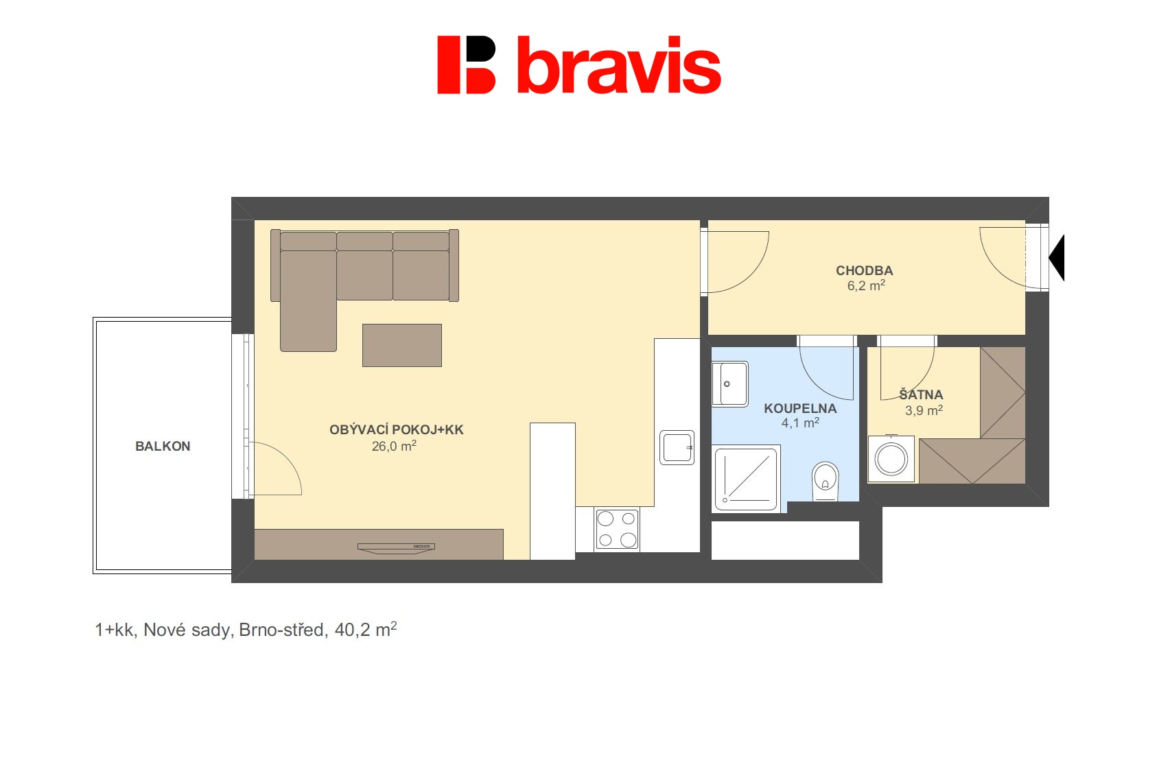 1+kk Nové Sady 40,2m2