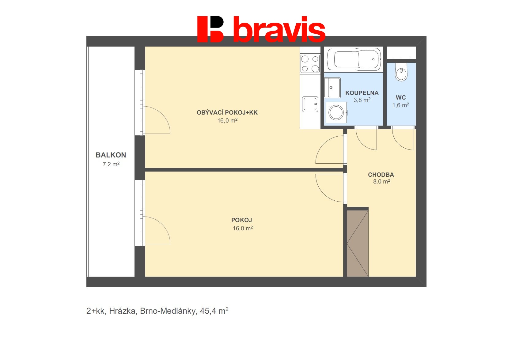2+kk Hrázka 45,4m2