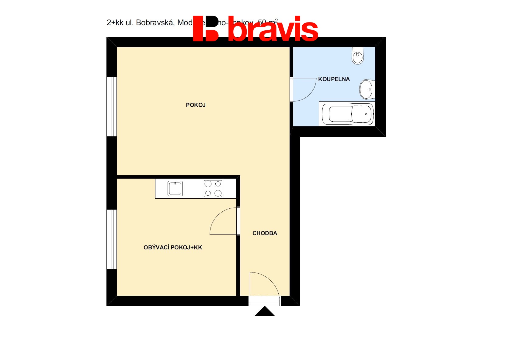 2+kk Bobravská Modřice 50m2