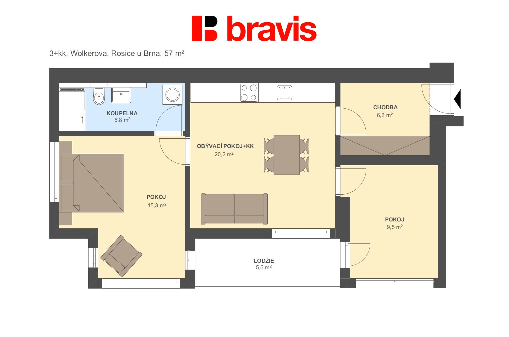 3+kk Wolkerova 57m2 byt 7