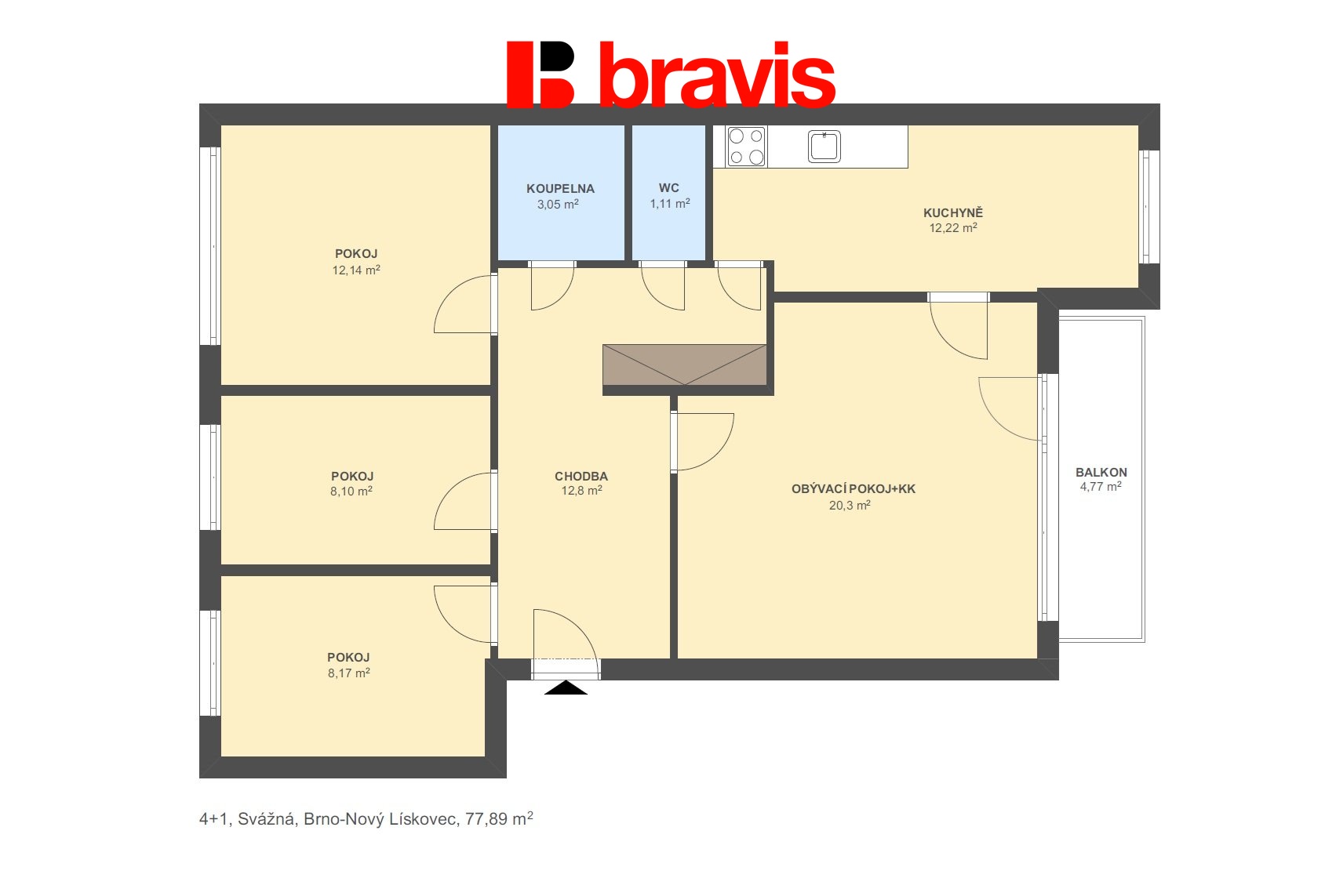4+1 Svážná 77,89m2