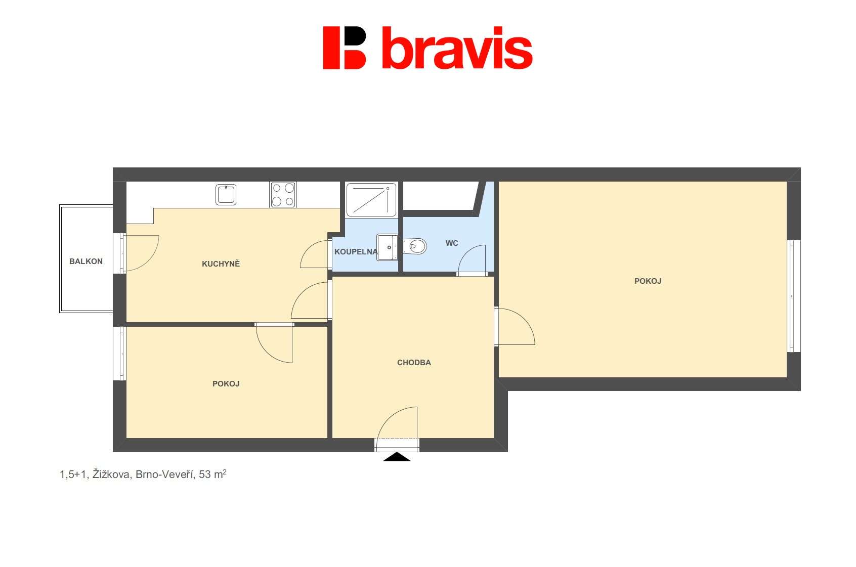 1,5+1 Z?iz?kova 53m2