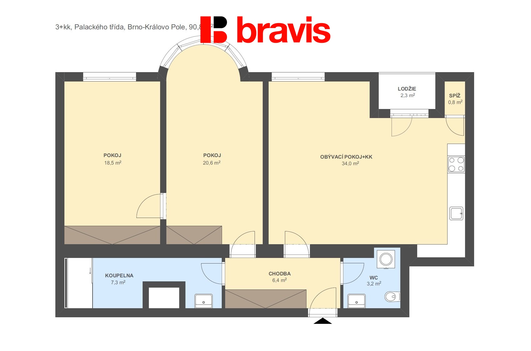 3+kk Palackého třída 90,8m2