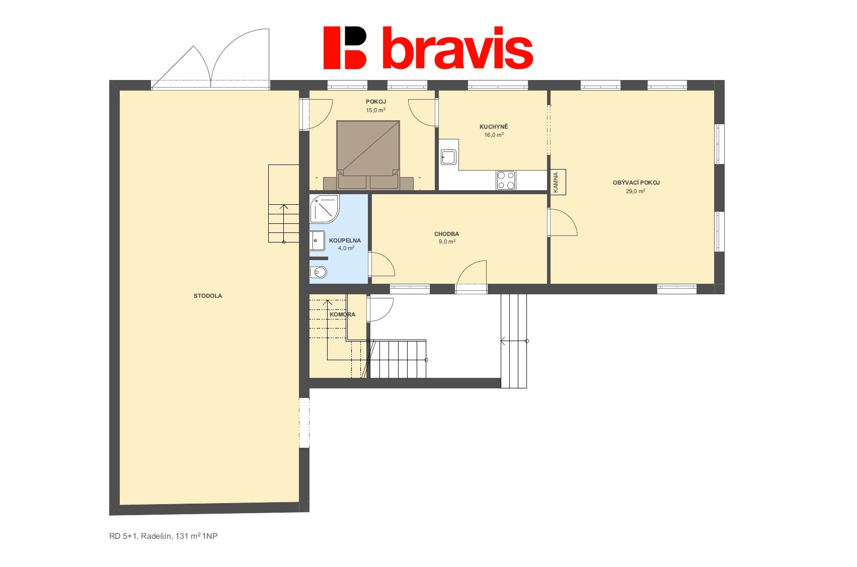 RD 5+1 Radešín 131m2 1NP