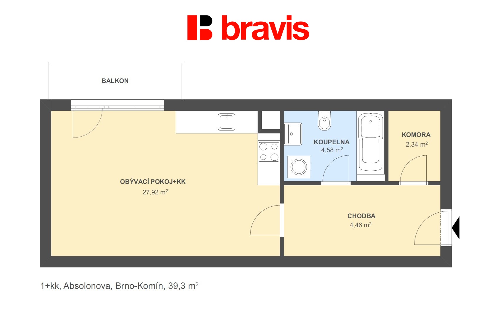 1+kk Absolonova 39,3m2