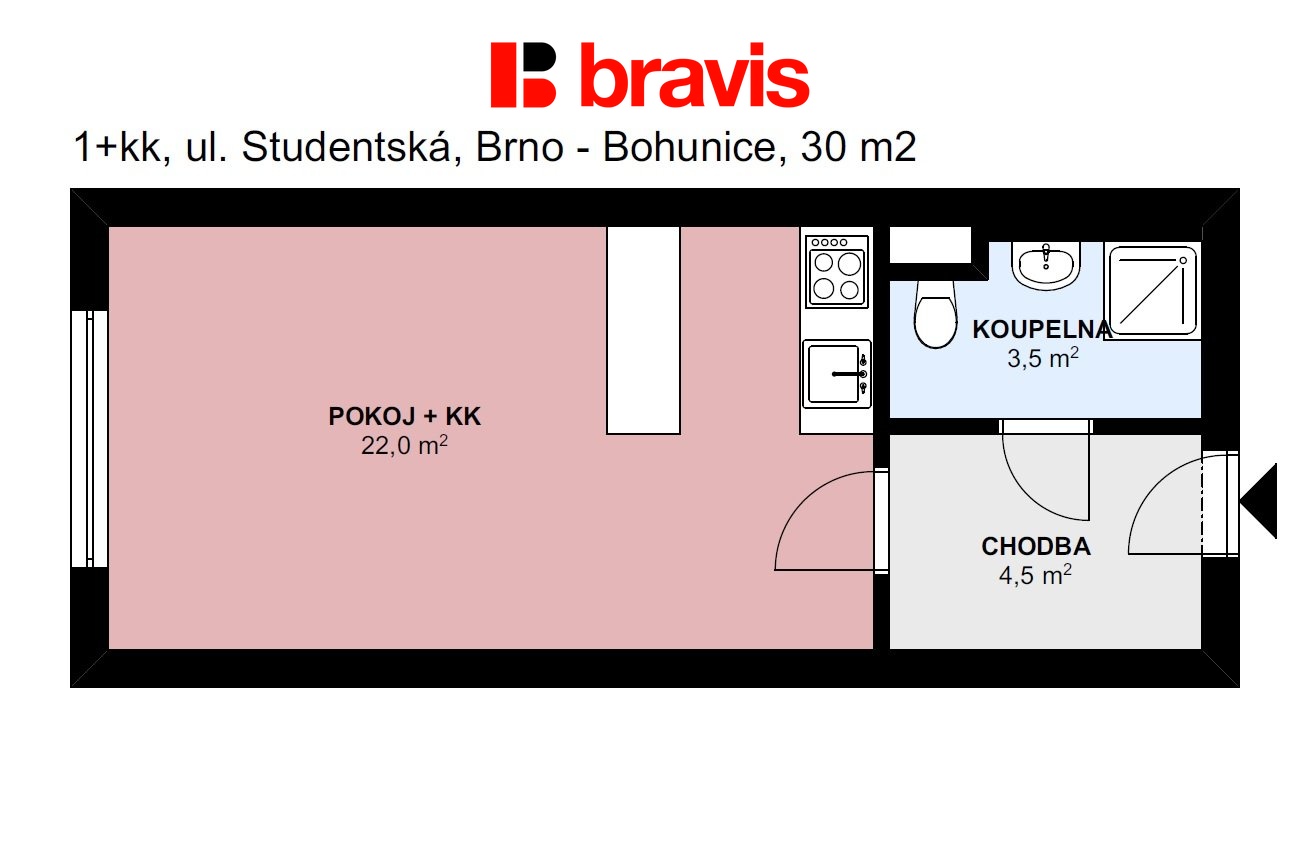 1+kk Studentská 30m2 P