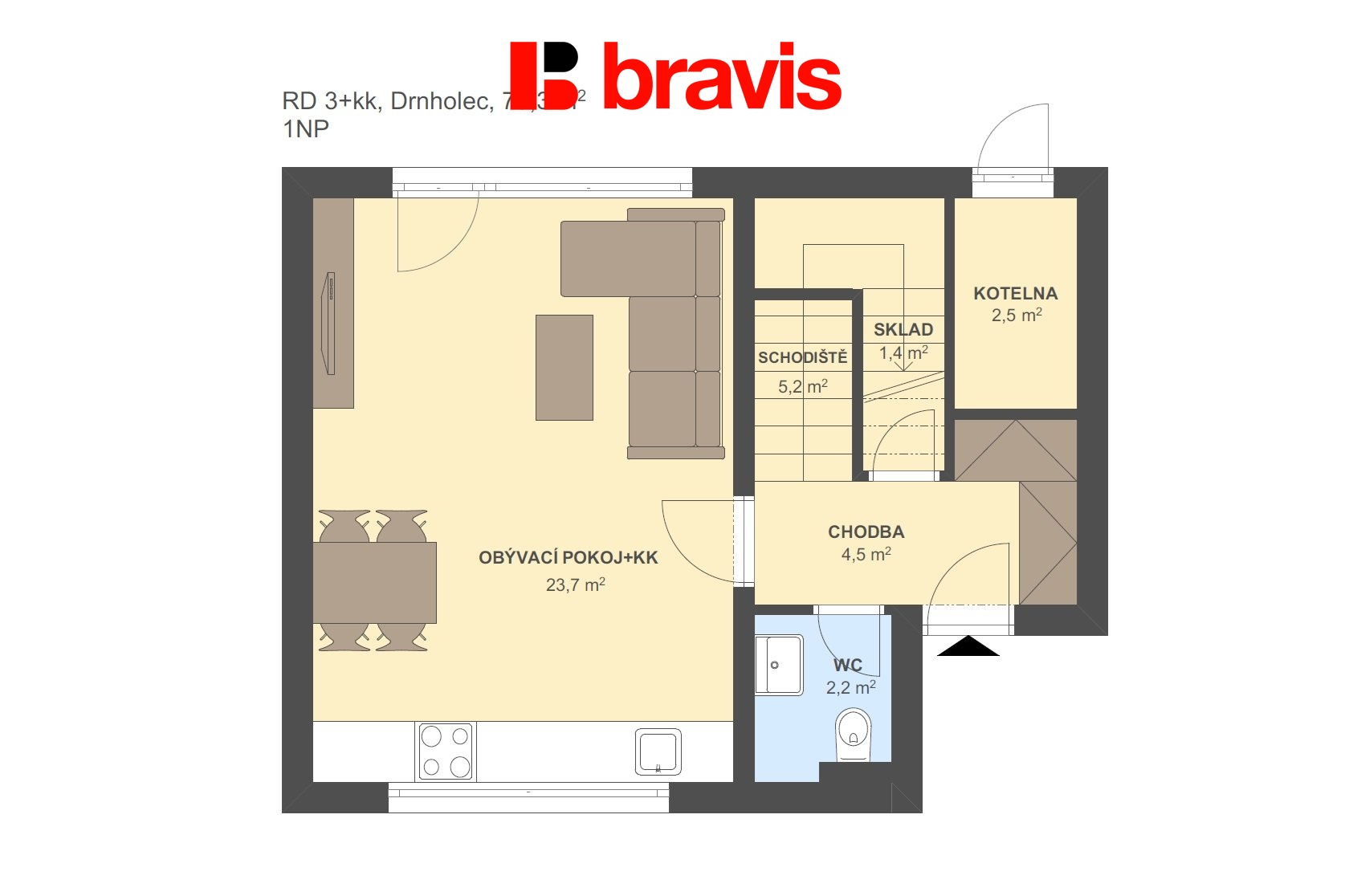 RD 3+kk Drnolec 75,3m2 1NP