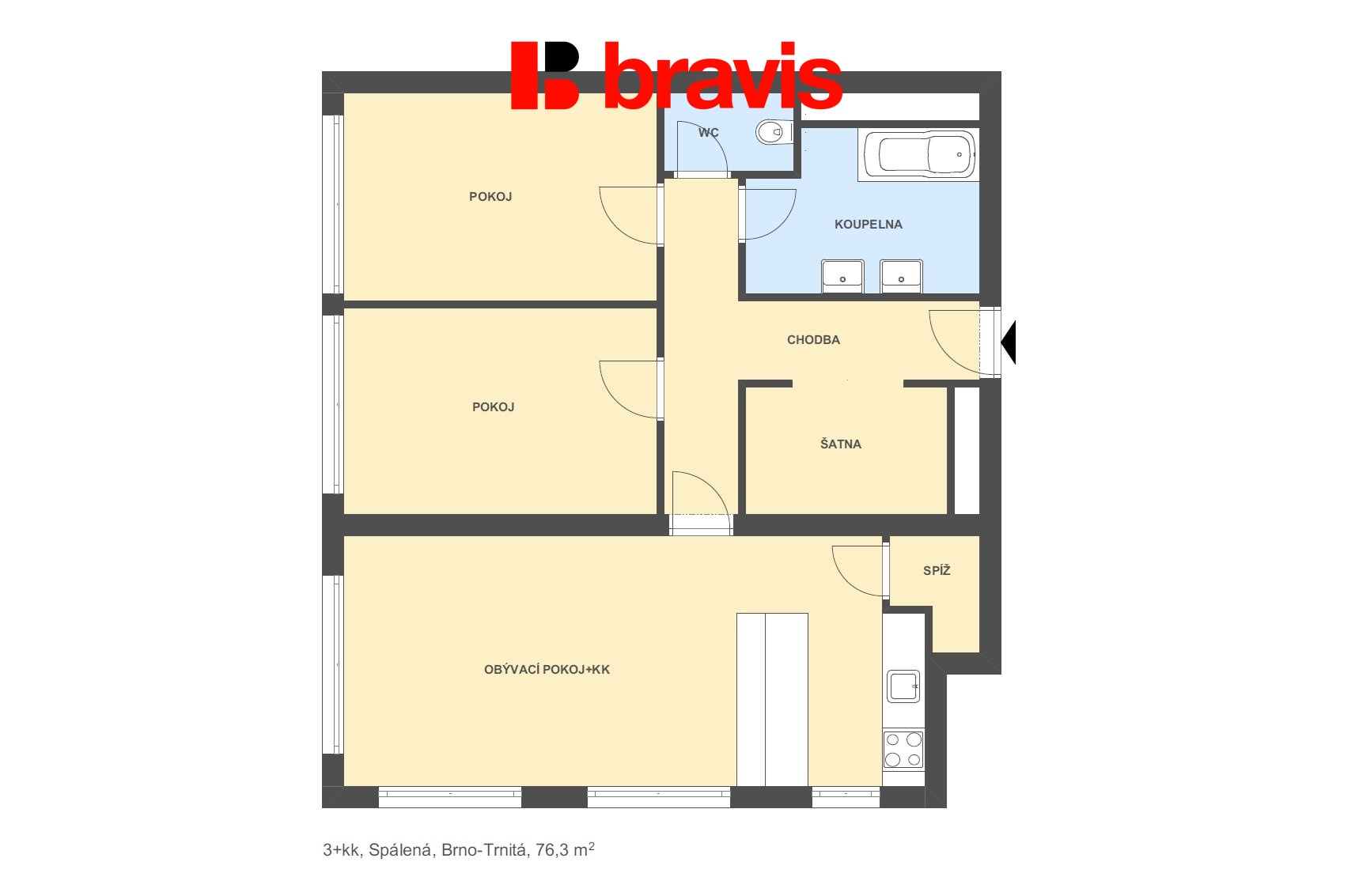 3+kk Spálená 76,3m2