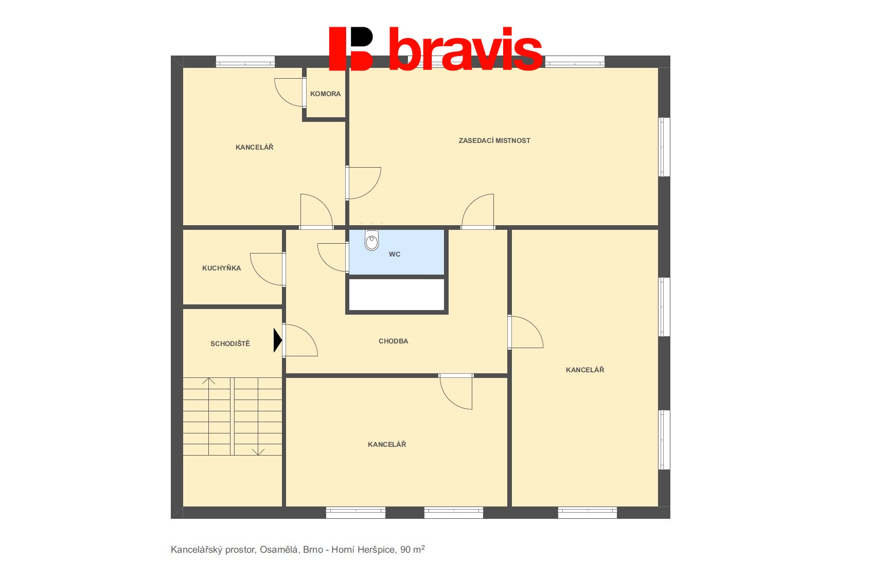 Kanceláře Osamělá 90m2