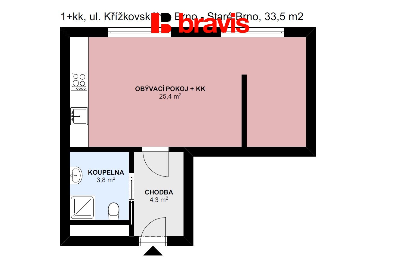 1+kk Křížkovského 33,5m2 A02_08