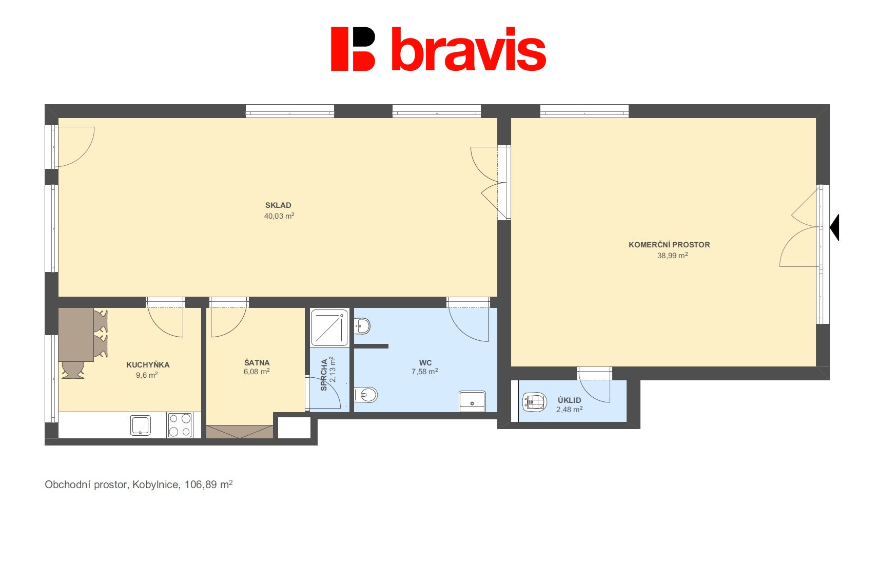 Obchodni? prostor Kobylnice 106,89m2