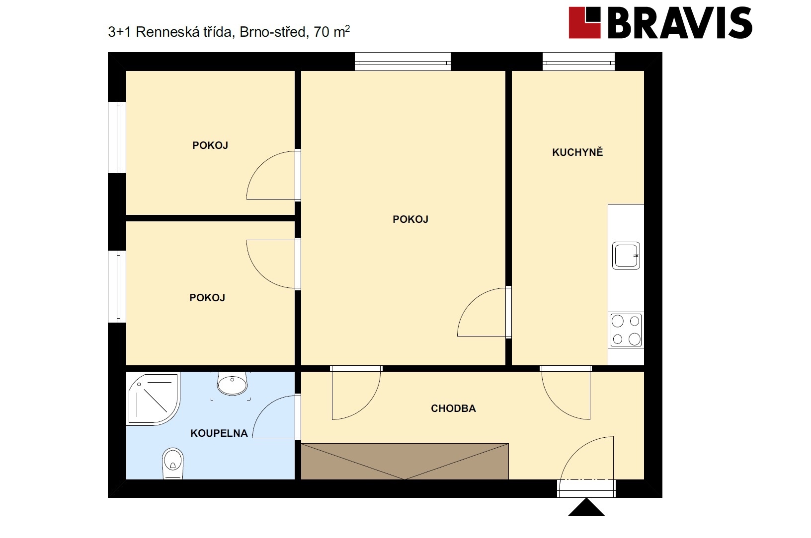 3+1 Rennenská třída 70m2