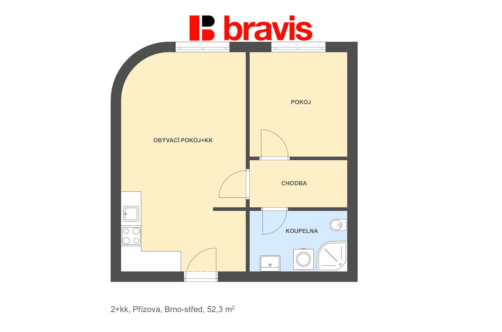2+kk Přízova 52,3m2