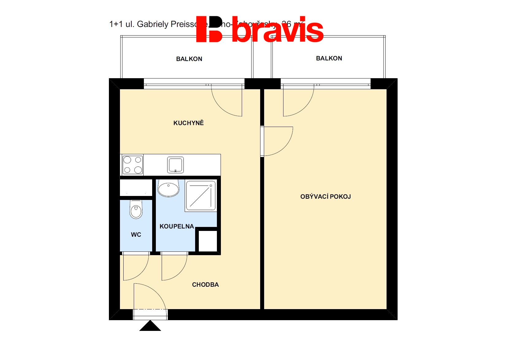 1+1 Gabriely Preissove? 36m2