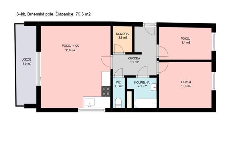 Brněnská pole, 3+kk.jpg