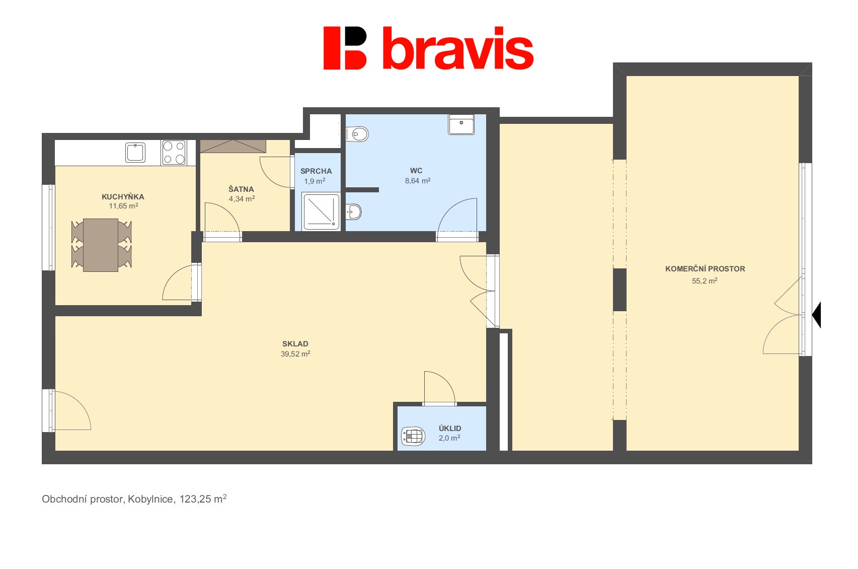 Obchodni? prostor Kobylnice 123,25m2