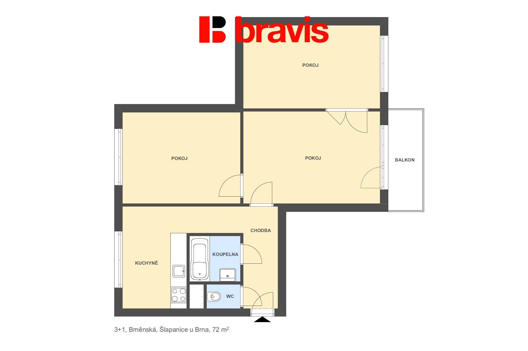 3+1 Brne?nska? 72m2