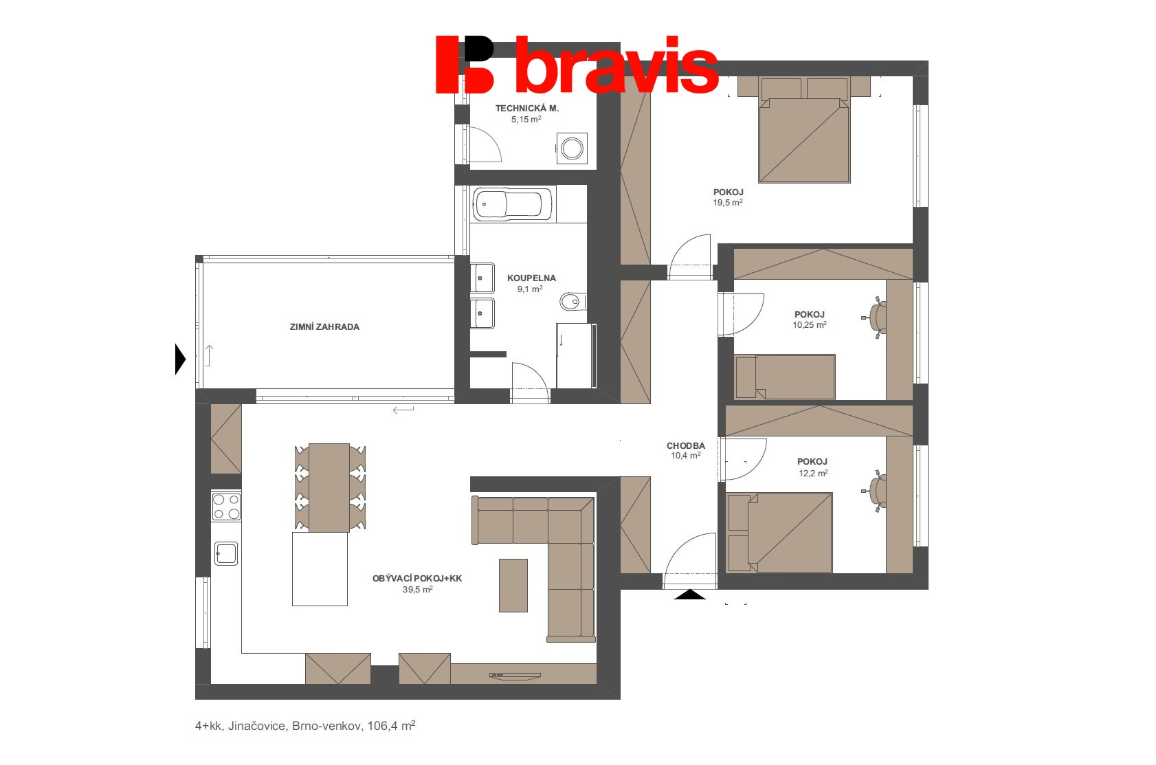 4+kk Jinačovice 106,4m2