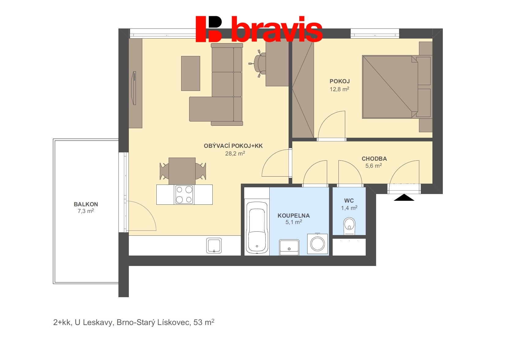 2+kk U Leskavy 53m2
