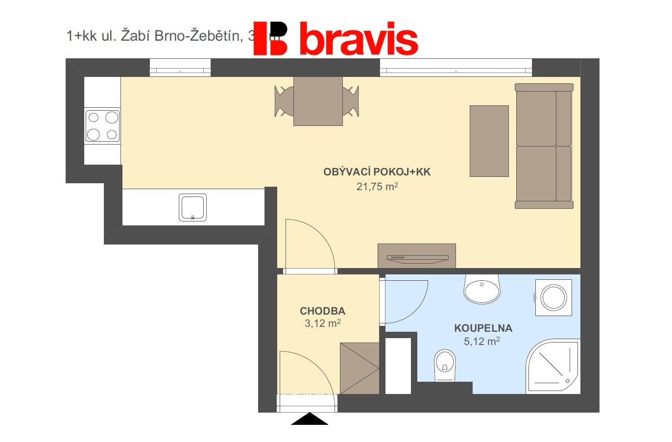 1+kk Žabí 30m2