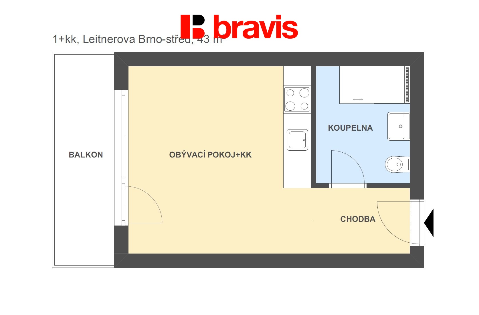 1+kk Leitnerova 43m2