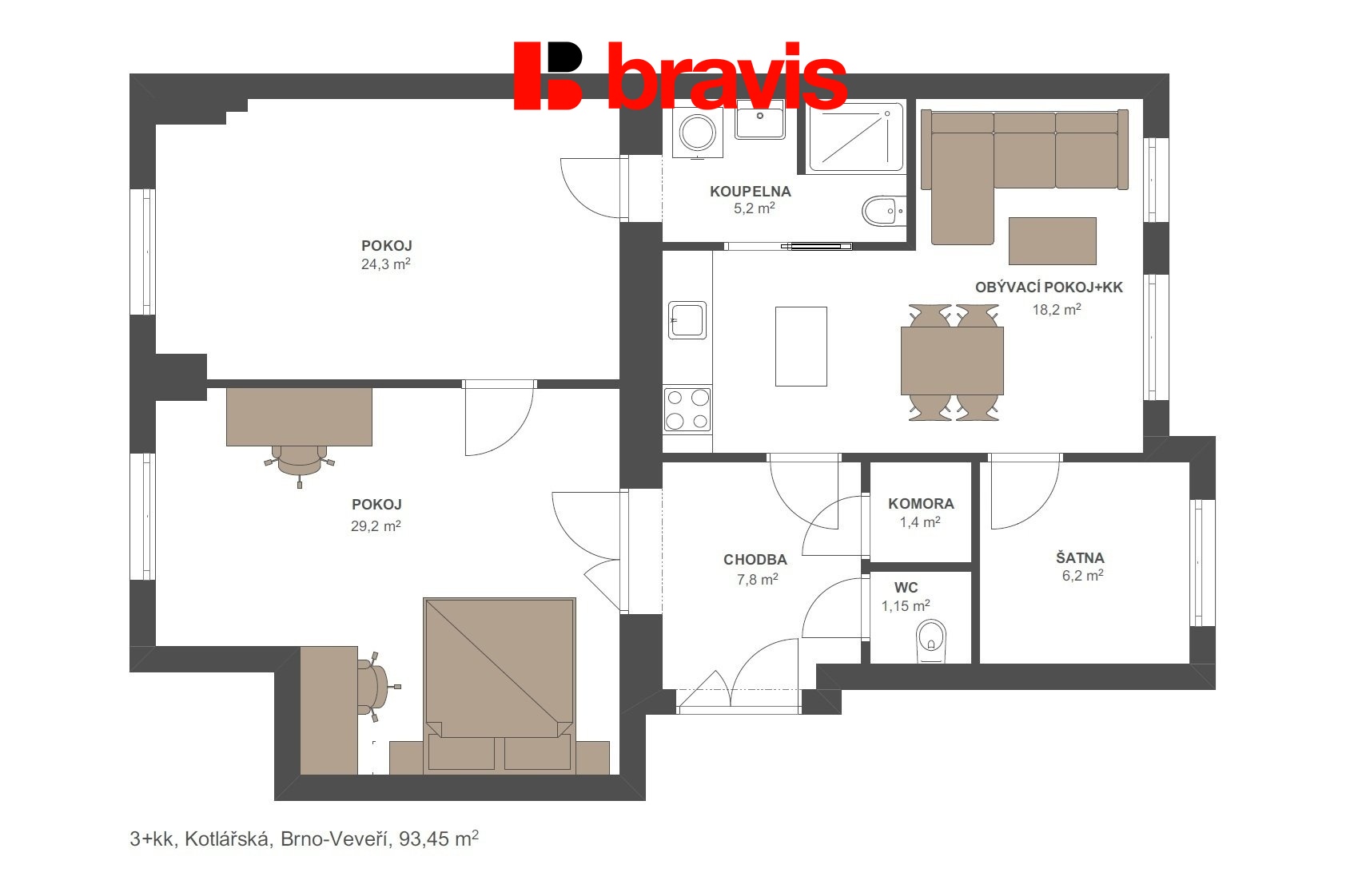 3+kk Kotlářská 93,45m2