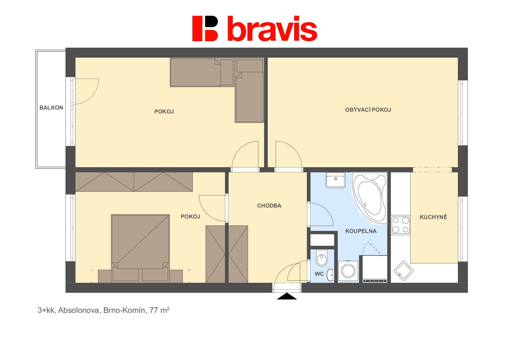 3+kk Absolonova 77m2